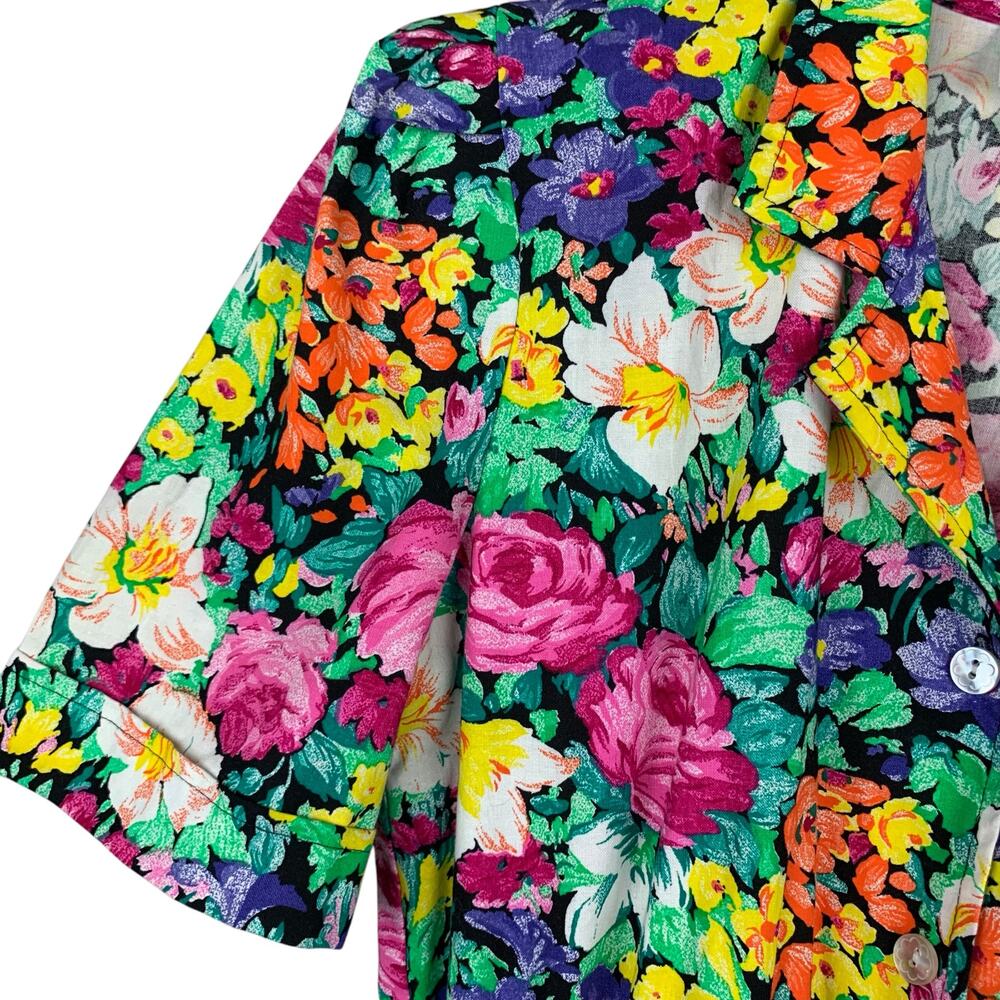 Vintage Jeffrey & Dara by Linda Hutley Dress Floral Fit & Flare Midi Women's 7 9 - Picture 4 of 9
